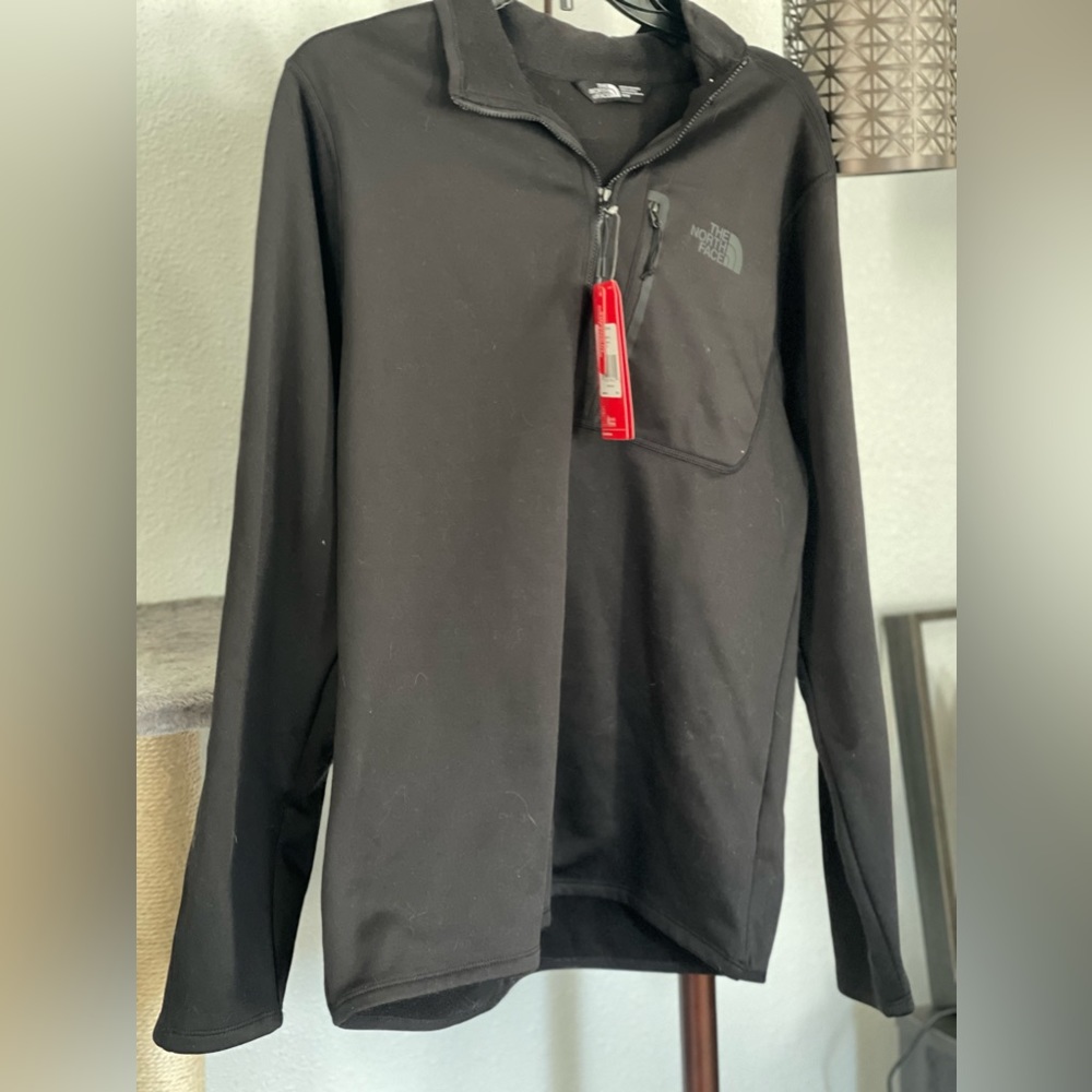 NWT MENS NORTH FACE BLACK QUARTER ZIP